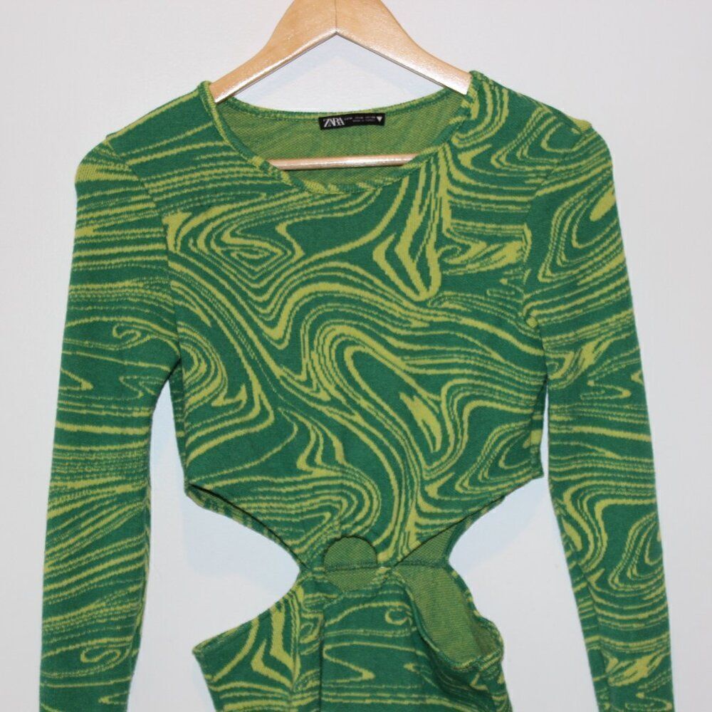 Zara Cut Out Jacquard mini Dress Women's Size Medium - Picture 8 of 10